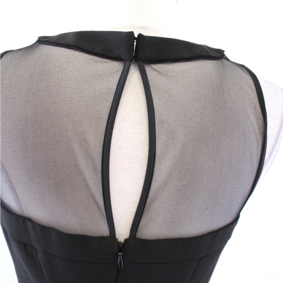 White House Black Market Black Mesh Cutout Cocktail or Formal Sheath Dress Sz 4 - Picture 3 of 11
